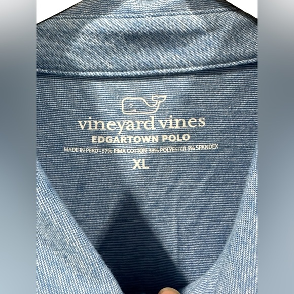 Vineyard Vines Men’s XL Polo Heather Blue - Picture 4 of 6